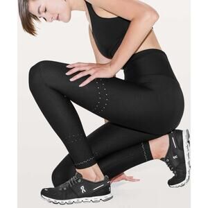 Lululemon Zoned In Tights 27” Black SesnseKnit Running Leggings